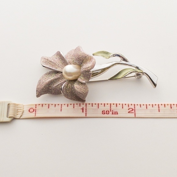 𝅺Vintage Margot Townsend Sparkling Pink Enamel Floral Earring Brooch Jewelry Set - Picture 16 of 16